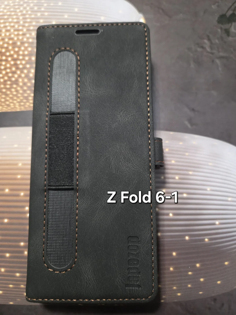 Leather Wallet Folio Phone Case - Black Z Fold 6